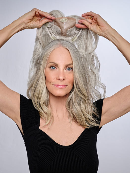 16" Au Natural Waves Topper | Synthetic Hair Hair Topper (Mono Part)