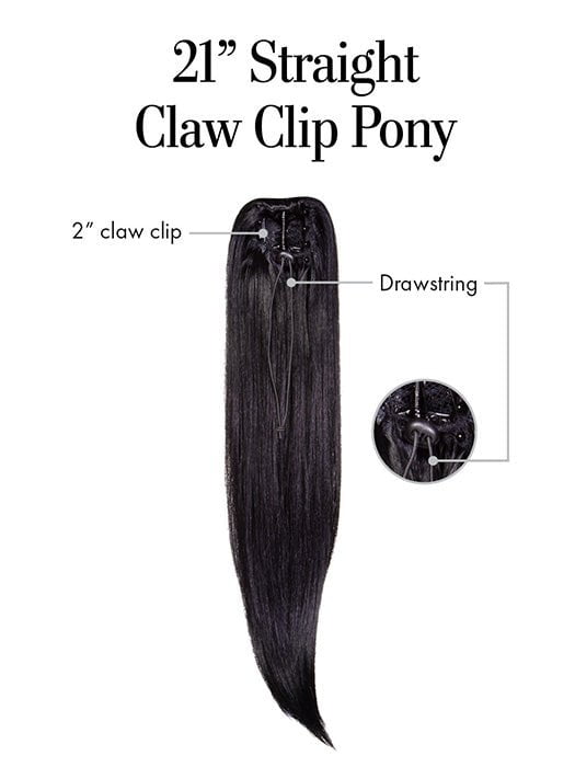 21" Straight Claw Clip Pony | Synthetic Hair Ponytails (Clip In)